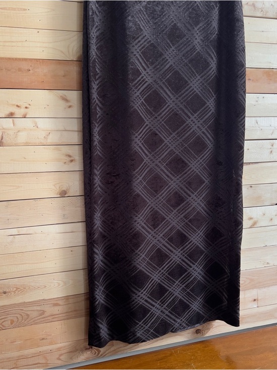 DONNA RICCO Vintage Women’s Brown Velvet Textured Plaid Print Maxi Dress size 8 - Picture 3 of 12